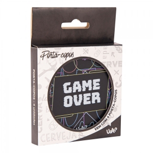 Kit de Porta Copos Game Geek - Game Over, Player 1/2 e Vitória