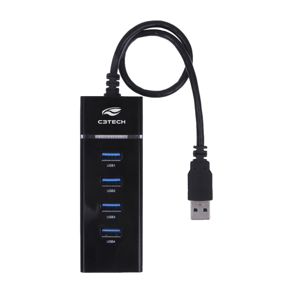 Hub C3 Tech USB 3.0 4 Portas Preto - HU-300 BK