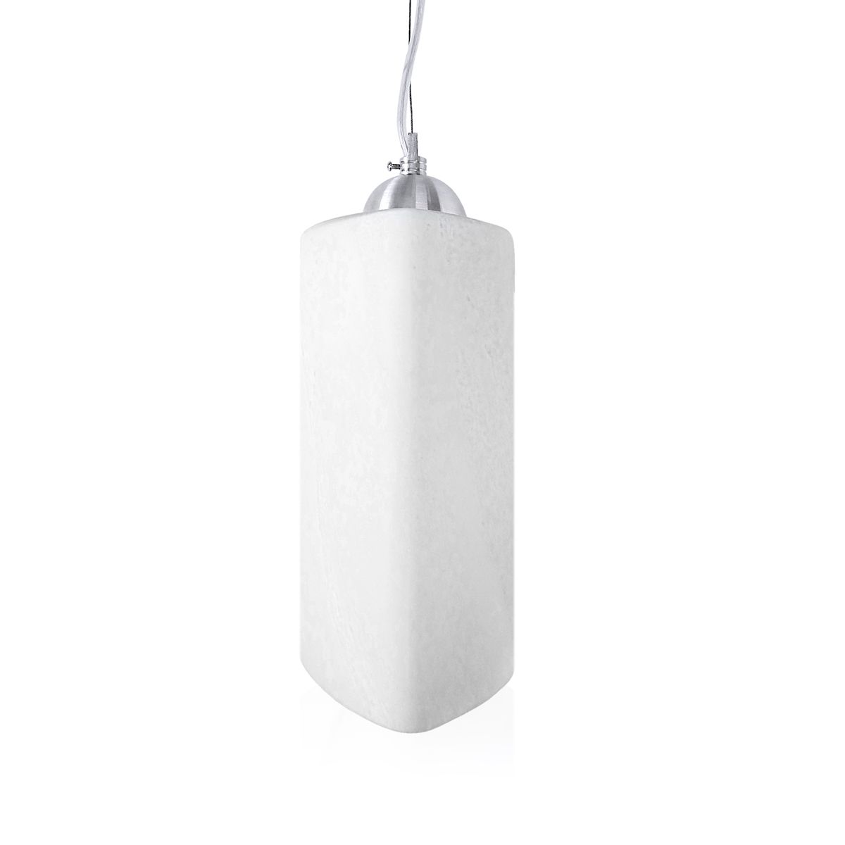 Pendente Trio Aluminio+Vidro Triangular Fosco E-27 1 Lamp. Max 60w Branco