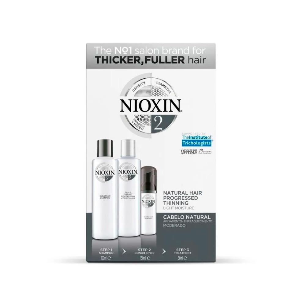 Kit Nioxin Hair System 2 - Shampoo 150ml + Cond 150ml + Scalp 40ml