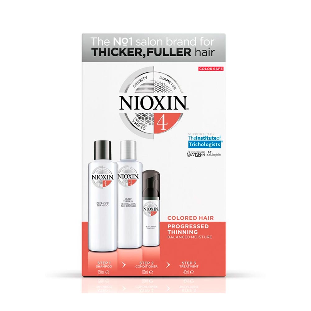 Kit Nioxin Hair System 4 - Shampoo 150ml + Cond 150ml + Scalp 40ml