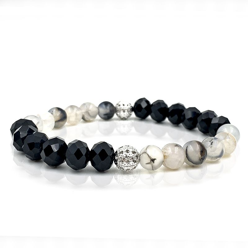 Pulseira Crystal Black and White