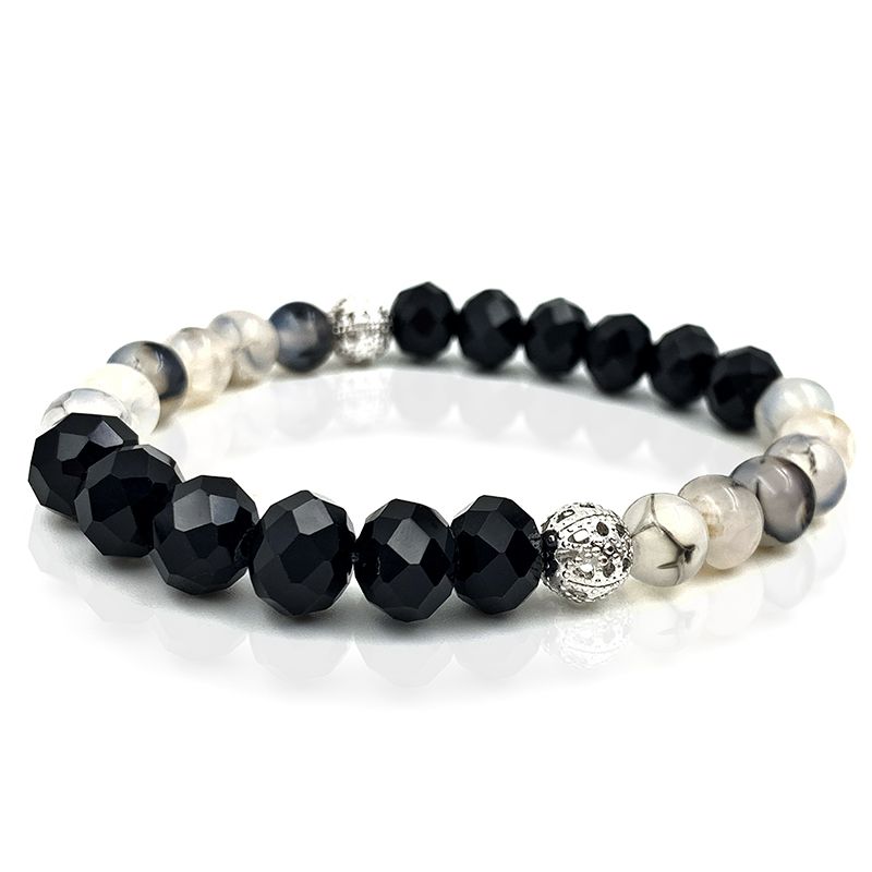 Pulseira Crystal Black and White