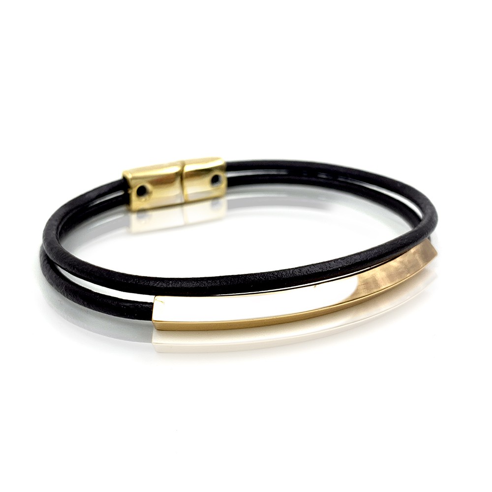 Pulseira Gold Leather