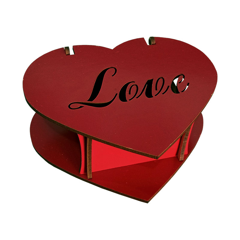 Caixa Coração Love 06x06x04 Vermelha