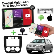 Central Multimidia com Moldura Volkswagen Gol G4 Mp5 Bluetooth Usb Touchscreen 7 Polegadas 2 Din Poliparts