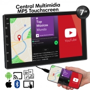 Central Multimidia Muzik Mp5 com Bluetooth Usb Touchscreen 7 Polegadas 2 Din Poliparts