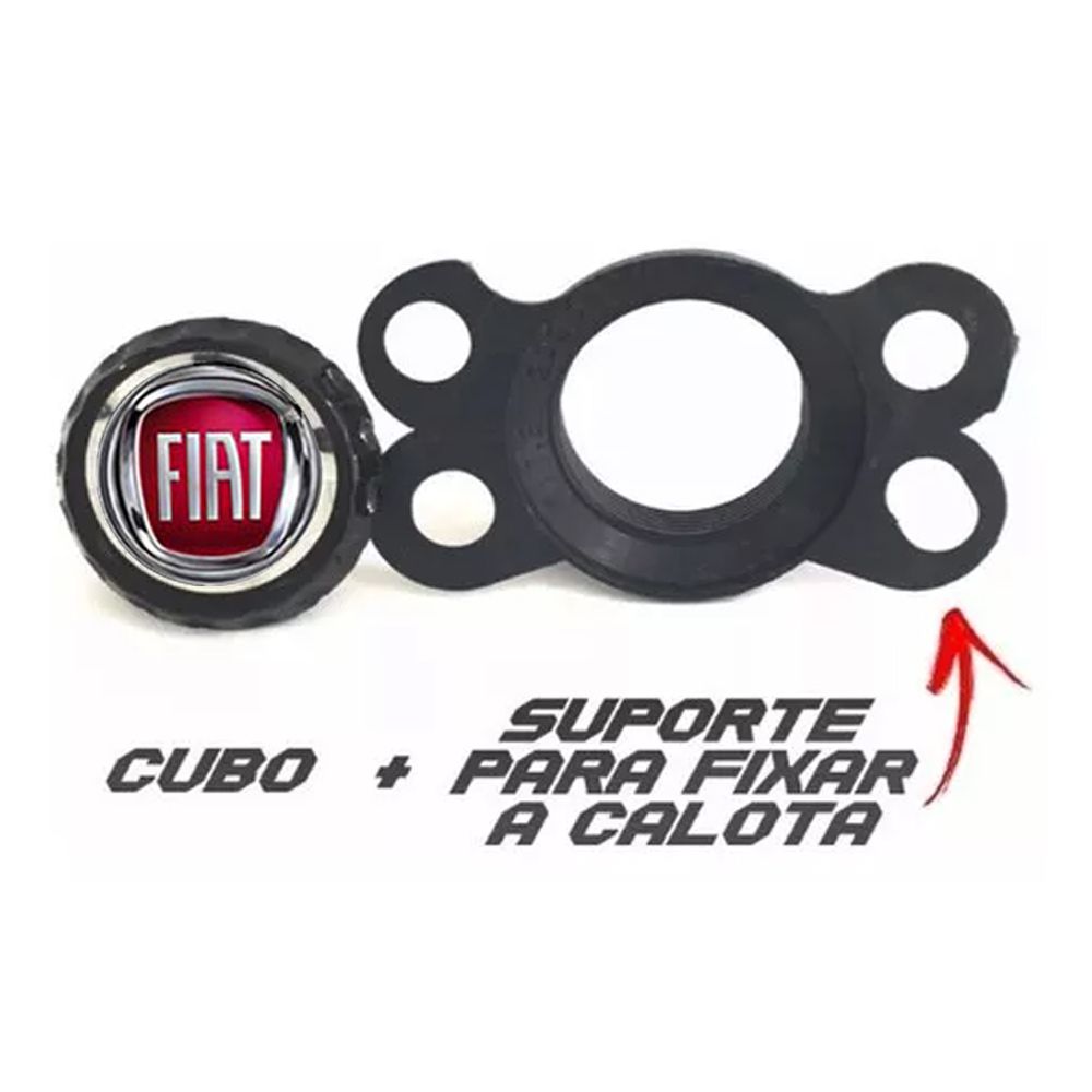 Jogo de Calotas Fiat Triton Sport Preto e Vermelho Aro 14 Universal Poliparts
