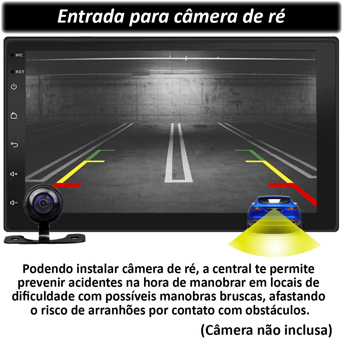 Central Multimídia Fiat Toro Muzik Android com Câmera 9 Polegadas 2 Din Moldura Vermelho Freedom Atacado Poliparts