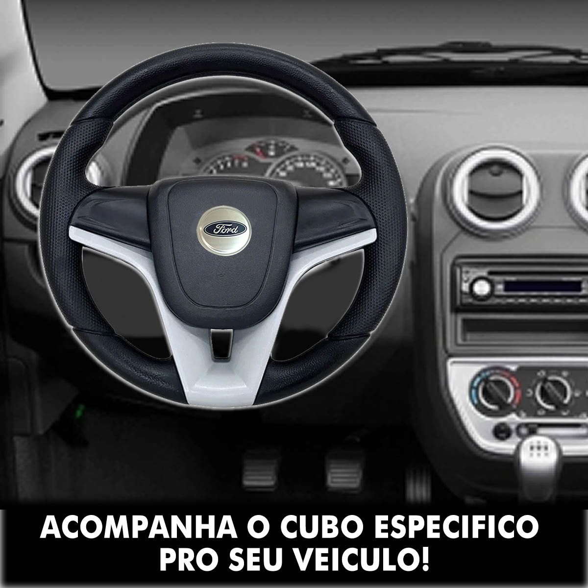 Volante Ford Cruze Esportivo Cubo Fiesta Ka Ecosport Escort Hobby Zetec F100 F1000 F75 F250 Poliparts