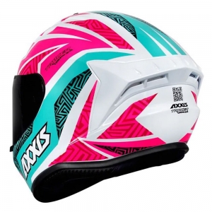 CAPACETE AXXIS DRAKEN TRACER GLOSS BRANCO/TIFANY/ROSA