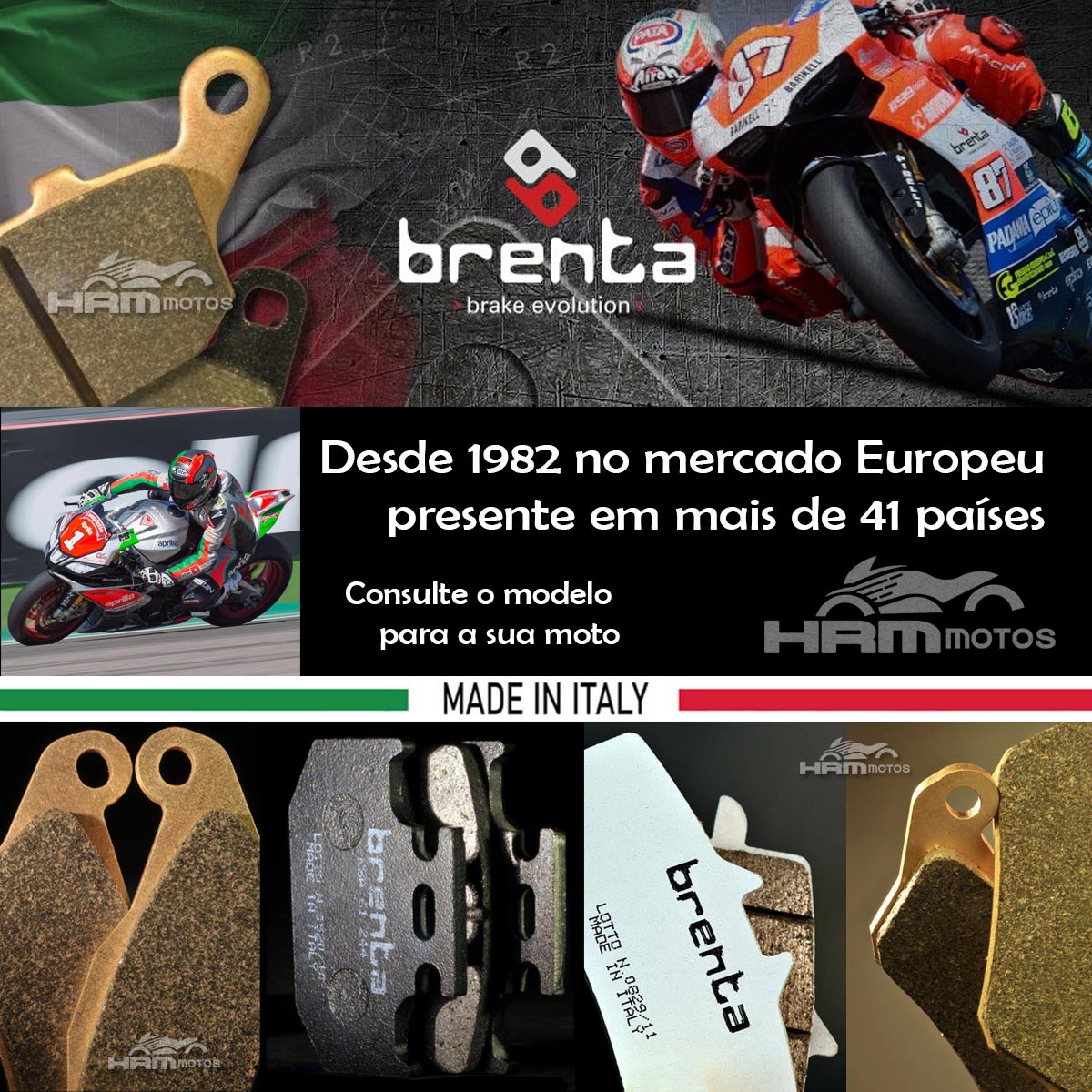 Pastilha Freio Brenta Brakes Italiana Traseira Triumph Tiger 1200/xc / Tiger 1050 Sport FT 3070