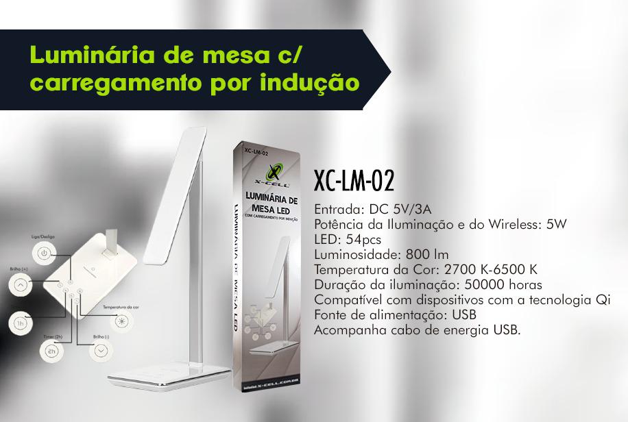 LUMINARIA DE MESA C/ CARREGAMENTO INDUÇÃO XC-LM-02 XCELL