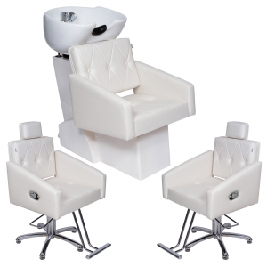 Kit Lavatório + 2 Cadeira Poltrona Reclinável Diamante Para Salão