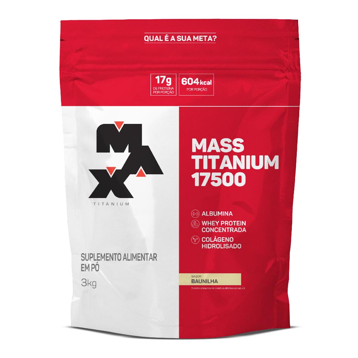 Hipercalórico Mass Titanium 17500 (3kg) Refil - Max Titanium
