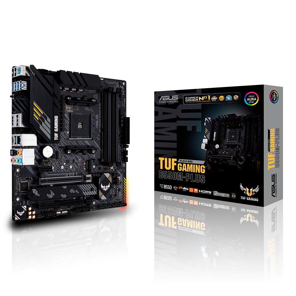 Placa Mãe Asus P/ AMD, AM4, DDR4 - B550M-Plus TUF Gaming
