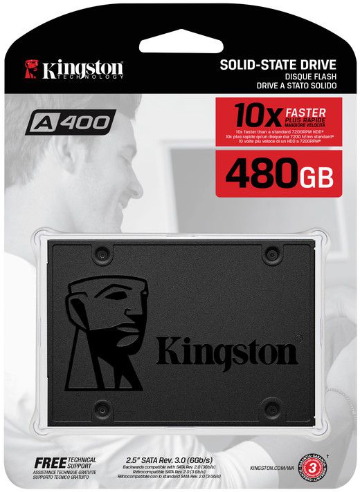 Imagem do Produto SSD Kingston 480GB A400 Sata III 2.5' - SA400S37/480G