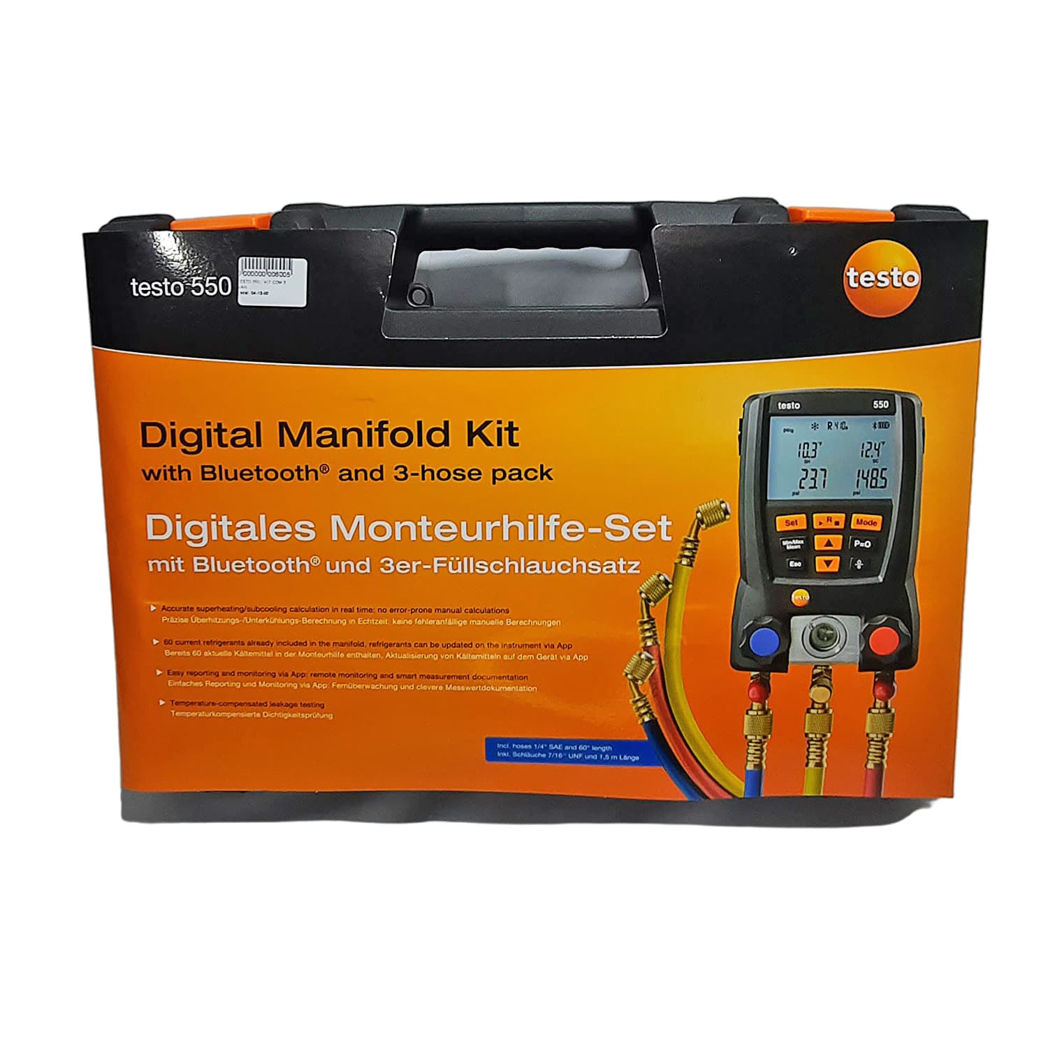 Testo 550 Kit Manometro digital com mangueira com bluetooth e 2 sondas