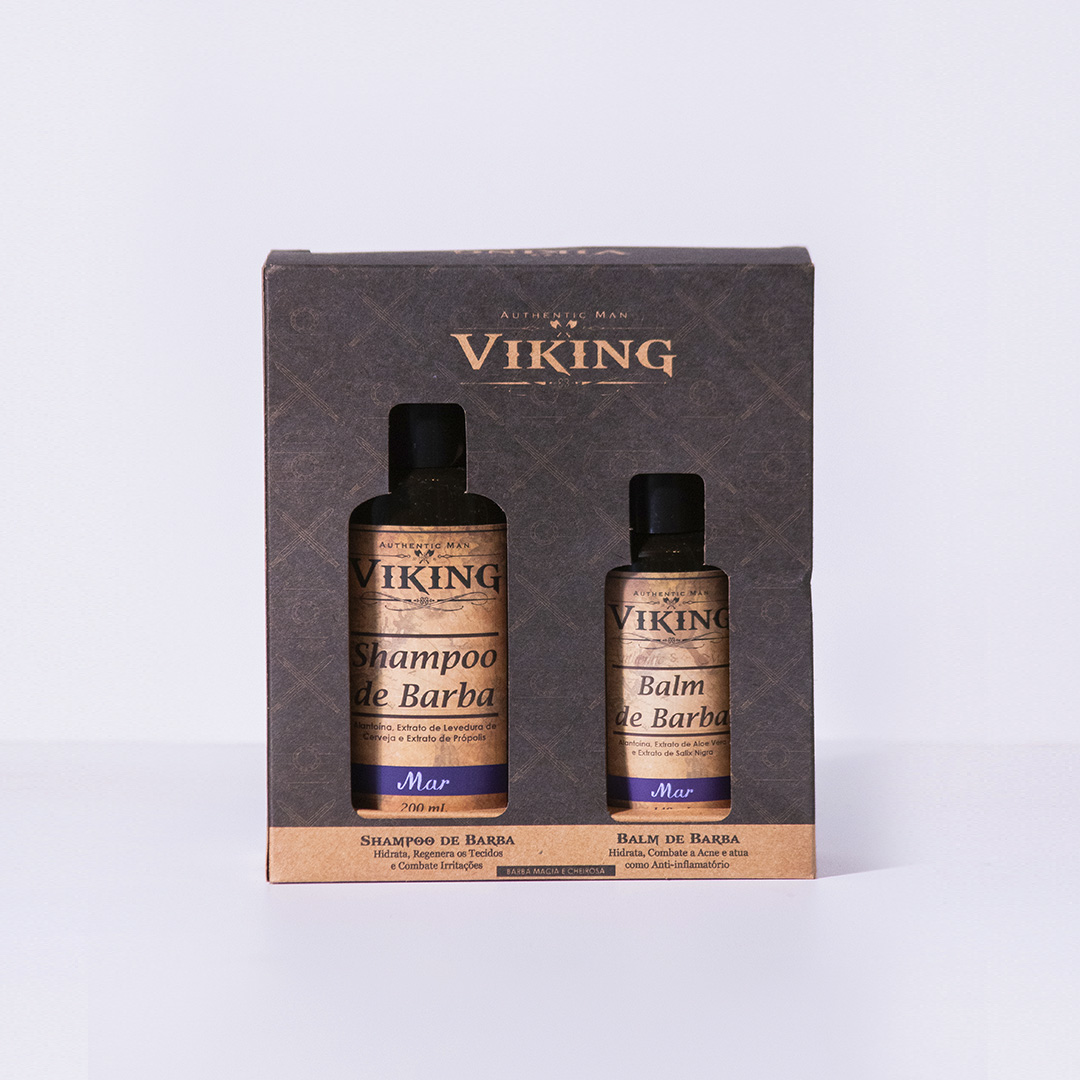 Kit de Barba - (2 produtos) -  Shampoo e Balm - Mar - Viking - Viking