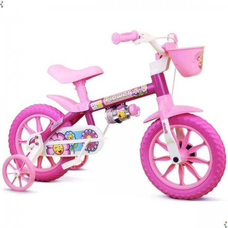 Bicicleta Infantil Nathor Aro 12 Flower Rosa