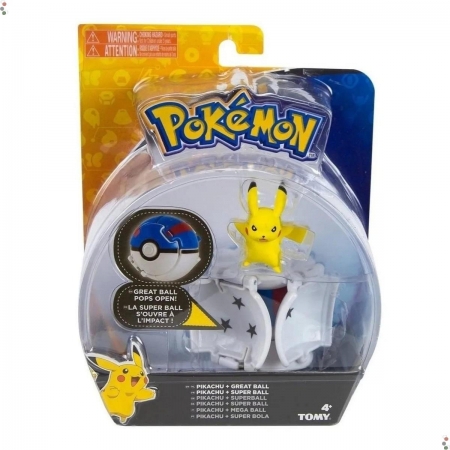Boneco Pokémon Pikachu + Pokébola Pops - Sunny
