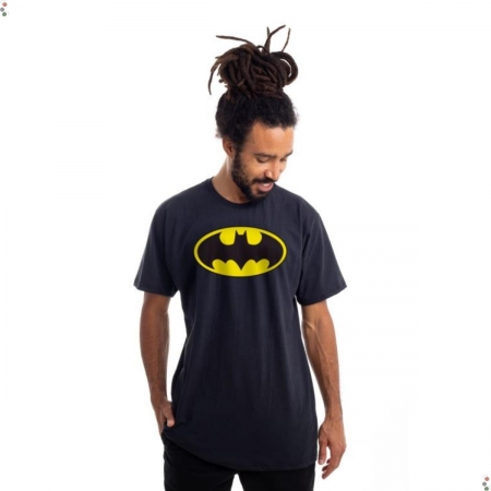Camiseta Batman Logo Preta Unissex Adulto Oficial Dc