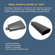 Cowbell em Metal Dolphin 6,5 Polegadas Preto - 7471