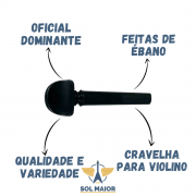 Kit 4 Cravelha Dominante Violino 4/4 Ébano olho paris 8333