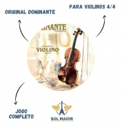 Kit com 3 Encordoamento Dominante Violino Orchestral 4/4 Jogo Completo