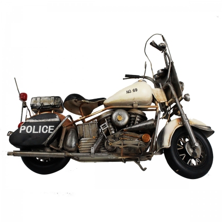 Moto Vintage decorativa de Metal Policia Vintage 1219