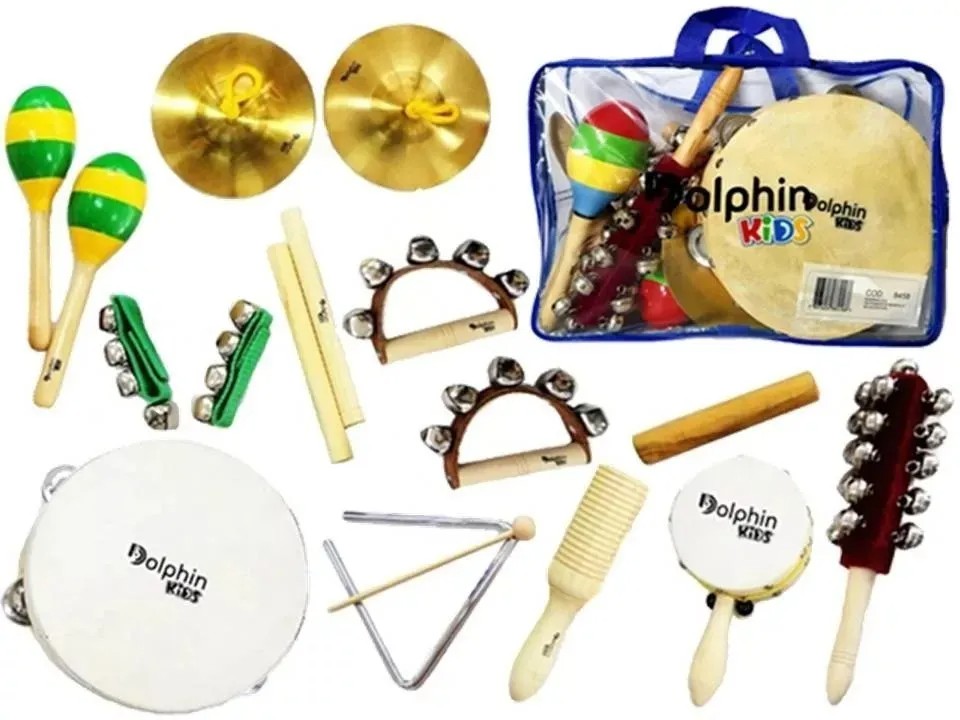 Bandinha C/10 Instrumentos Infantis C/Bolsa - DOLPHIN 8458  - Grupo Solmaior