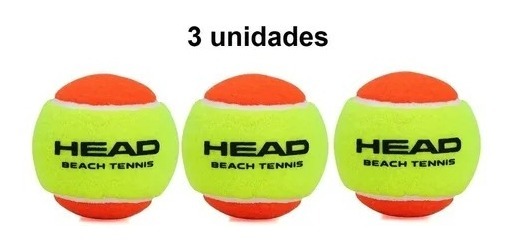Bola De Beach Tênis Bolinha Beach Tennis Head- 3 Unidades  - Grupo Solmaior