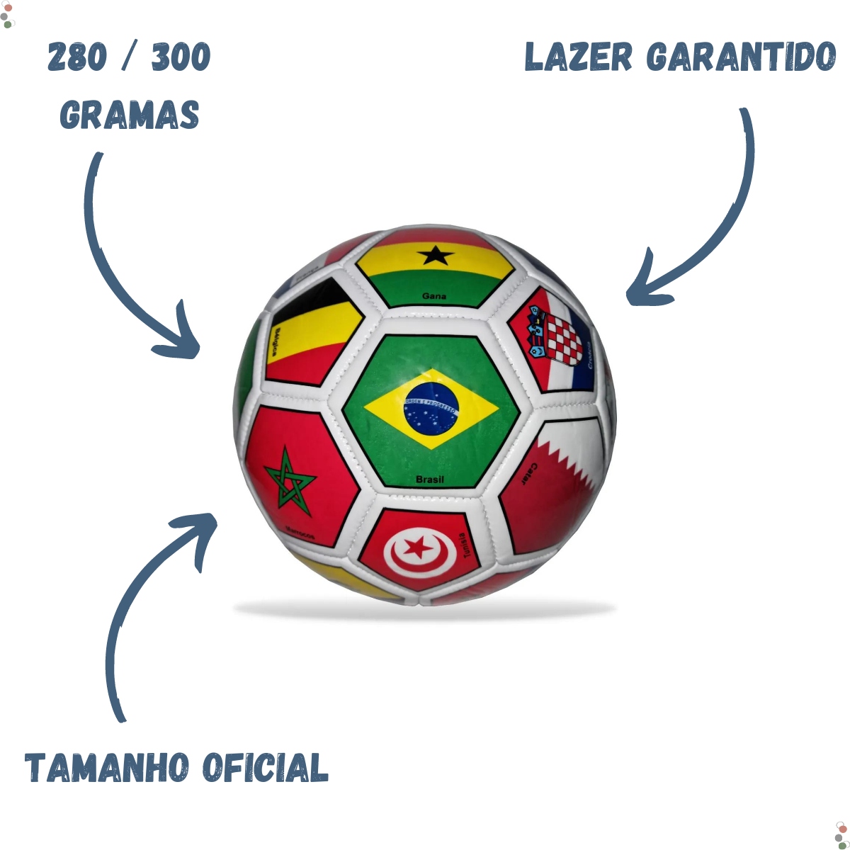 Bola De Futebol Copa Do Mundo Países Nações Catar Roppe - Grupo Solmaior