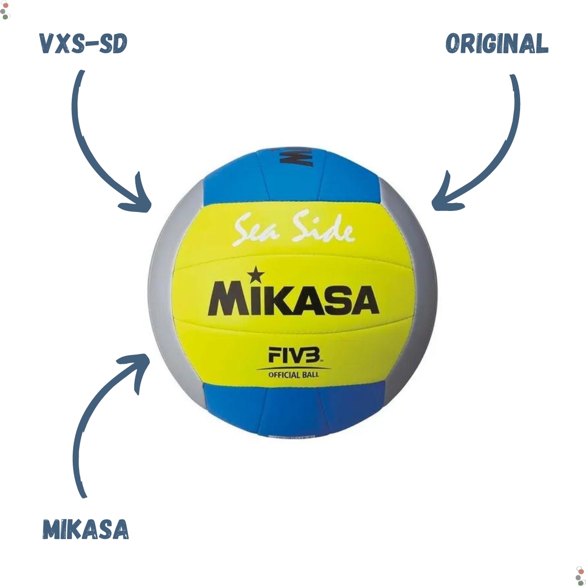 Bola Volei Praia Mikasa Sea Side VXS-SD Couro Sintetico  - Grupo Solmaior