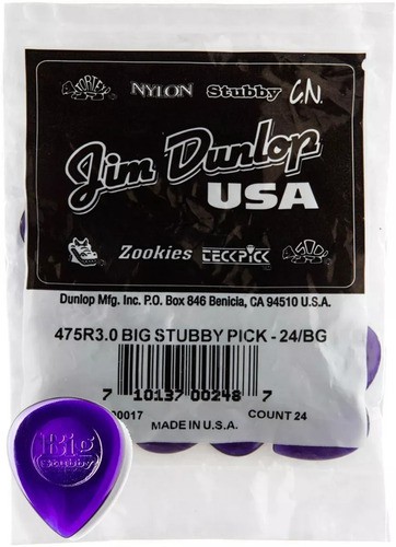 Jim Dunlop Big Stubby 3.0mm Palhetas - Pack C/ 24 Unidades  - Grupo Solmaior