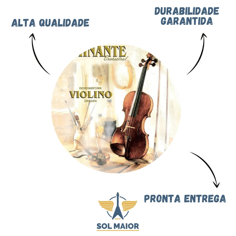 Kit com 3 Encordoamento Dominante Violino Orchestral 4/4 Jogo Completo  - Grupo Solmaior