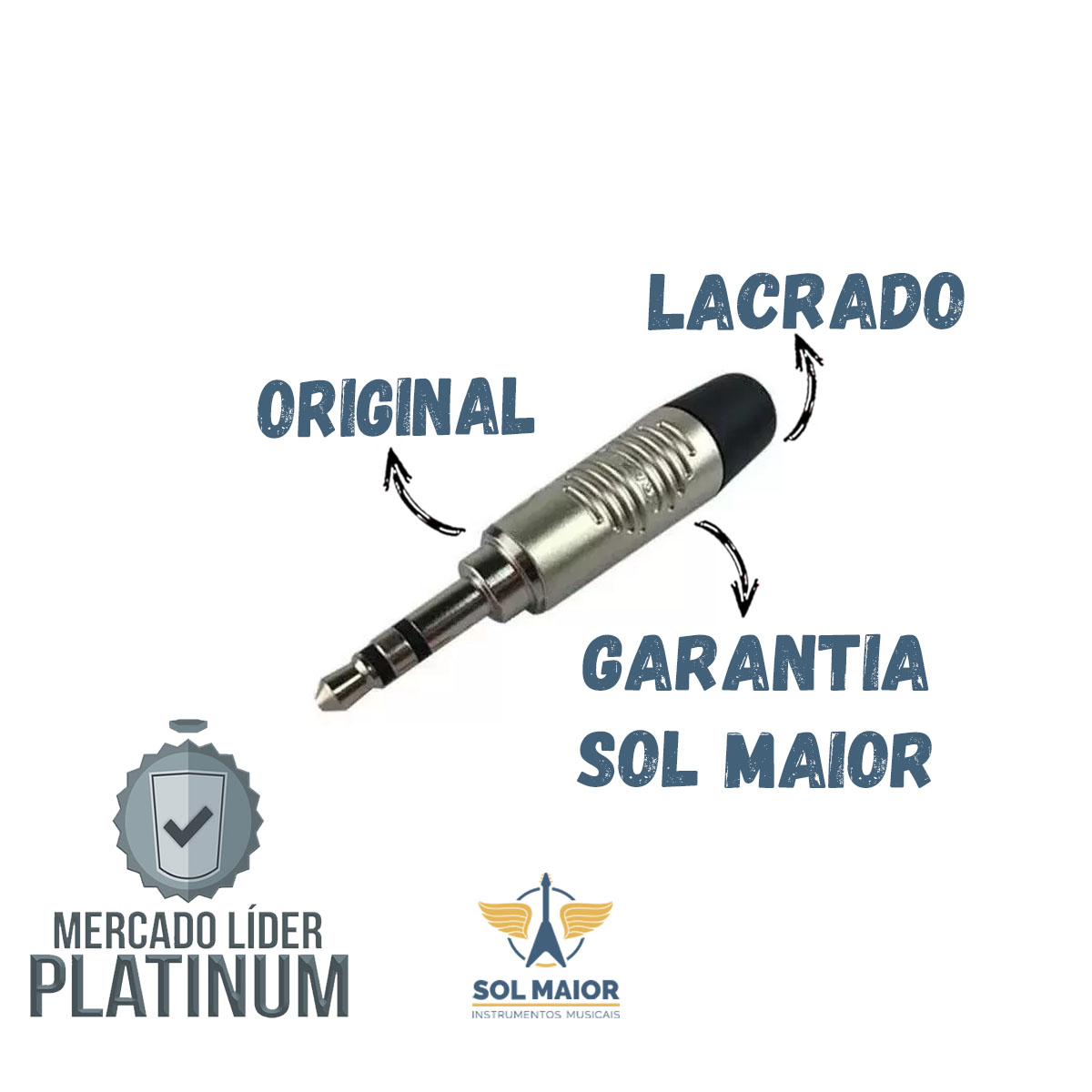 Kit com 5 Plug Neutrik Rean P10 Stereo Rtp3c  - Grupo Solmaior