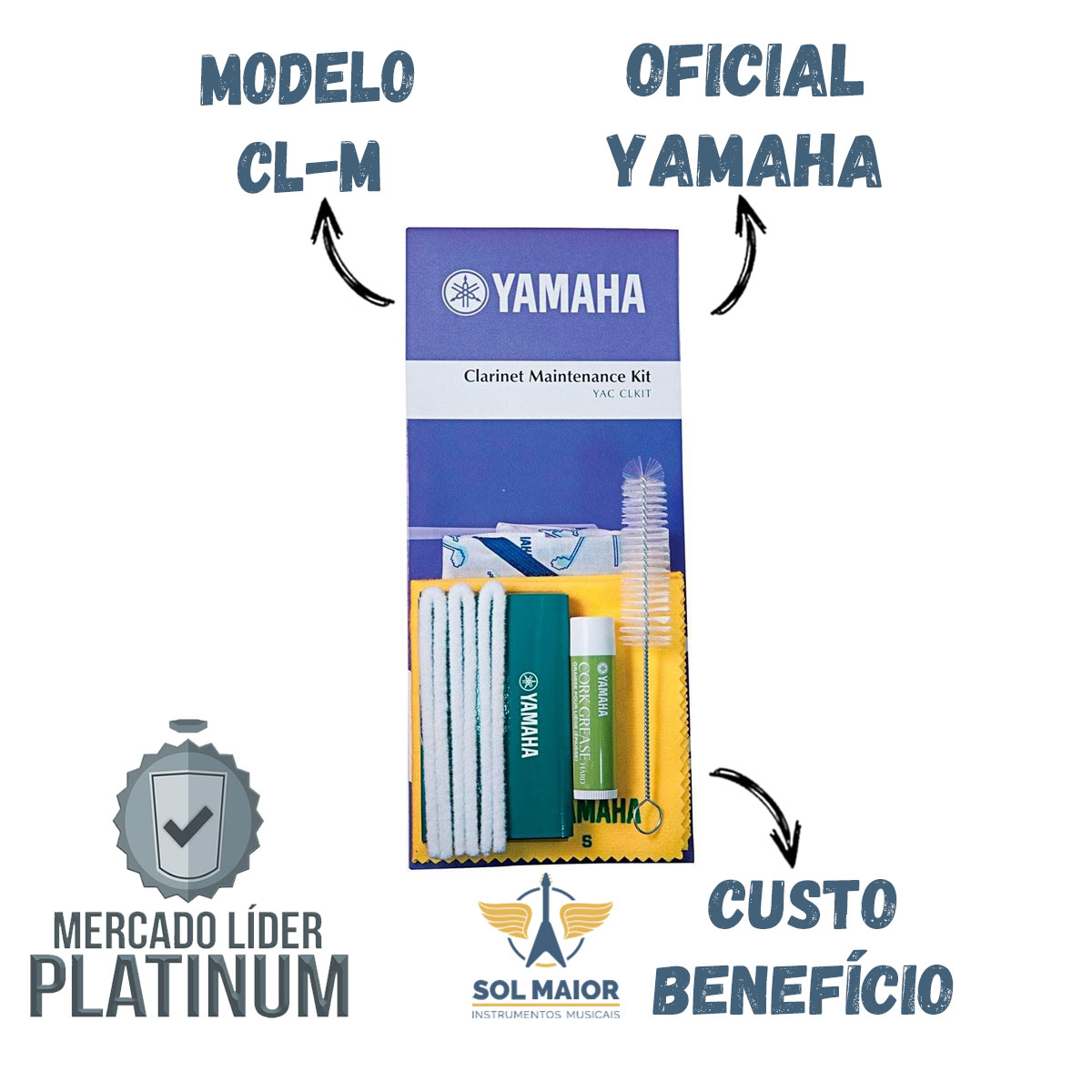Kit de Limpeza para Clarinete Yamaha CL-M com 6 Produtos - Grupo Solmaior