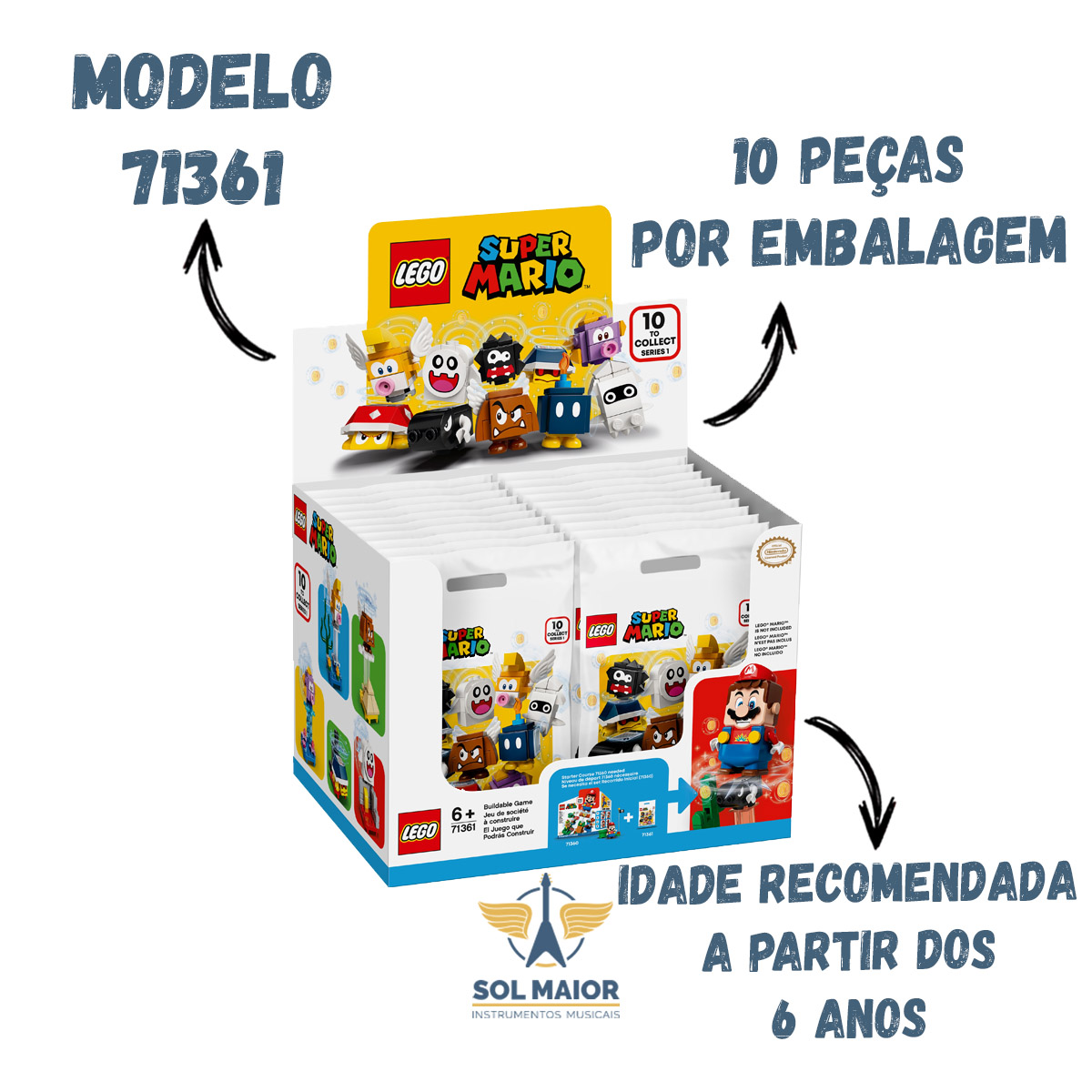 Lego 71361 Super Mario - Set Completo 10 Personagens - Grupo Solmaior