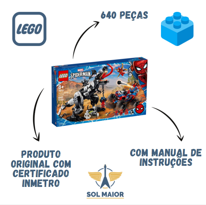 Lego 76151 Marvel - Homem Aranha Emboscada: A Venomosaurus  - Grupo Solmaior