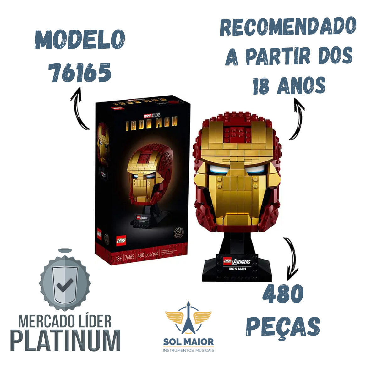 Lego 76165 Marvel Vingadores - Capacete Homem De Ferro  - Grupo Solmaior