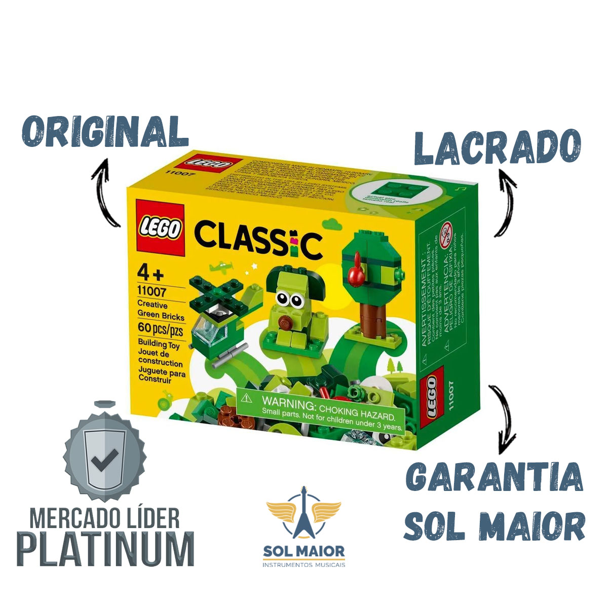 Lego Classic 11007 - Peças Verdes Criativas - Grupo Solmaior