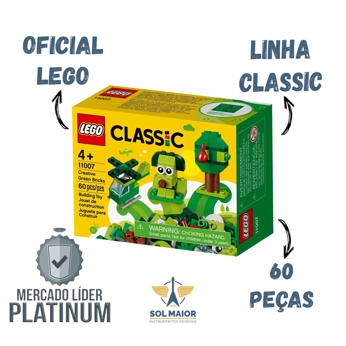 Lego Classic 11007 - Peças Verdes Criativas - Grupo Solmaior