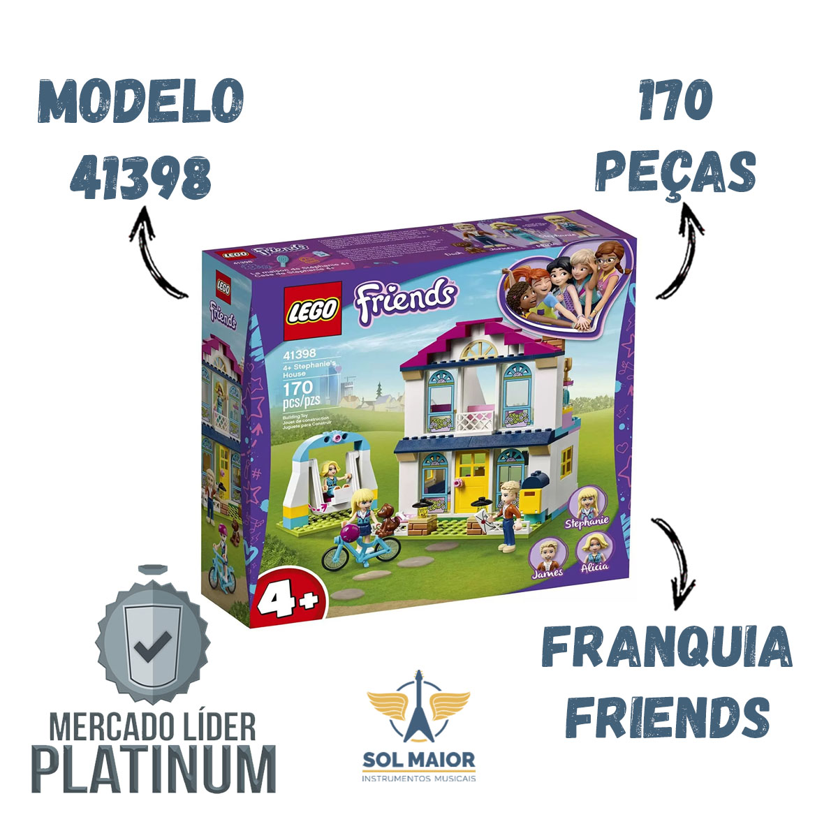 Lego Friends 41398 - A Casa De Stephanie 170 Peças  - Grupo Solmaior