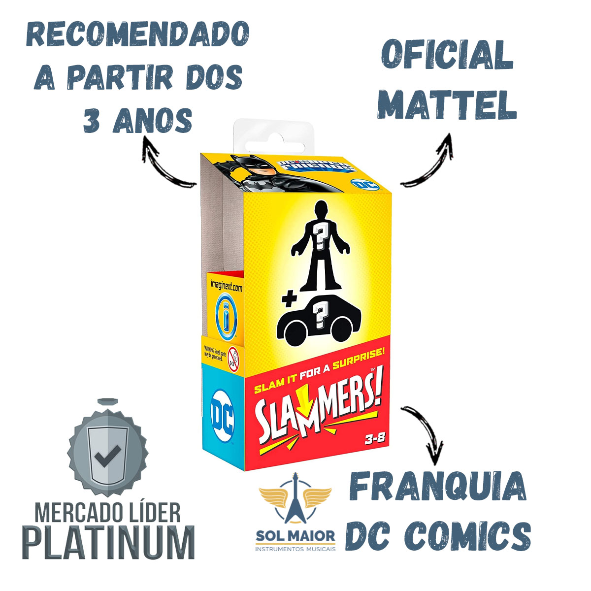 Mini Figura e Veículo Imaginext DC Comics Slammers Surpresa - Grupo Solmaior