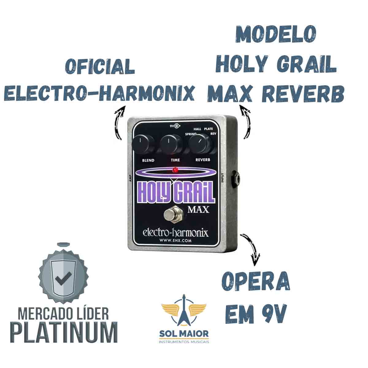 Pedal Electro-harmonix Holy Grail Max Reverb - Holygrailmax - Grupo Solmaior