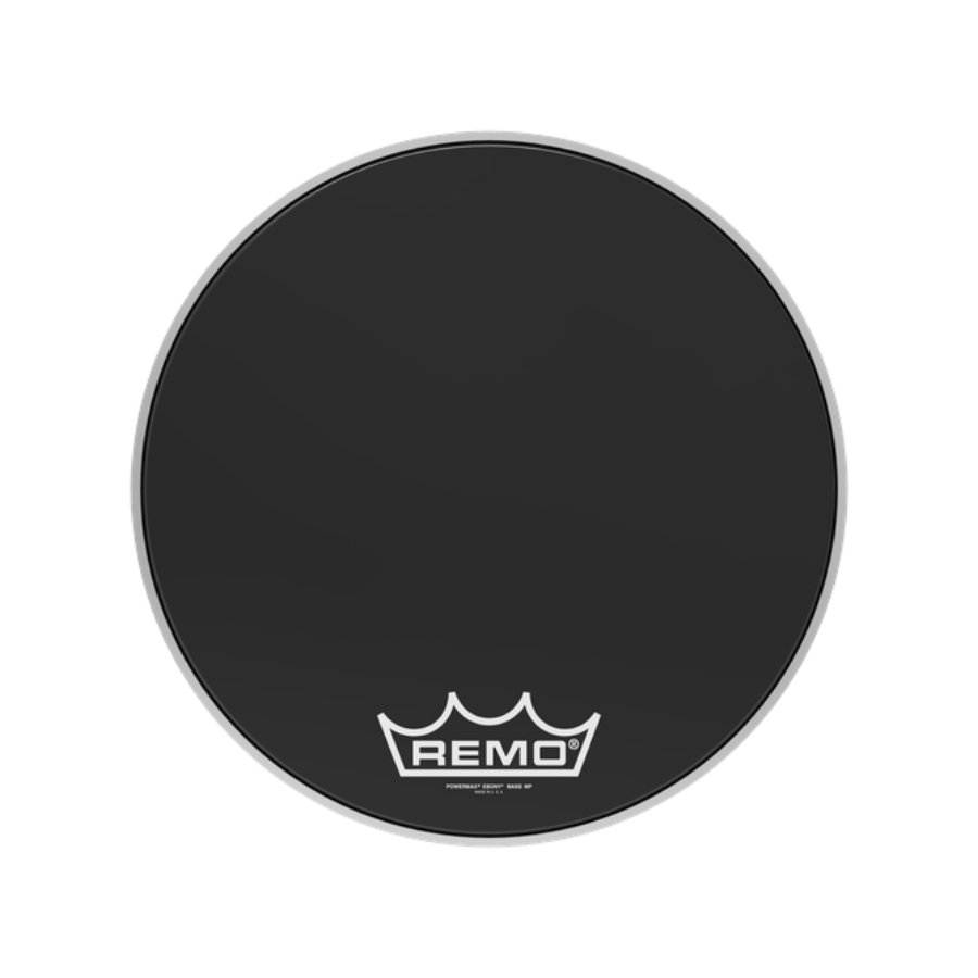 Pele Remo Bumbo Marcial 16" Powermax Ebony PM-1416-MP  - Grupo Solmaior