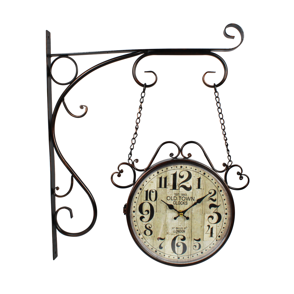 Relogio De Parede Estacao De Trem Old Town Clocks C/ Corrente 1863