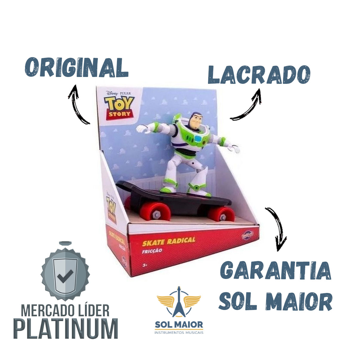 Skate Fricção Toy Story Com Buzz Lightyear Toyng 34066 - Grupo Solmaior
