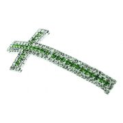Crucifixo Curvo para Pulseira - Metal com Strass - Níquel - 5,3cm - 01 Peça